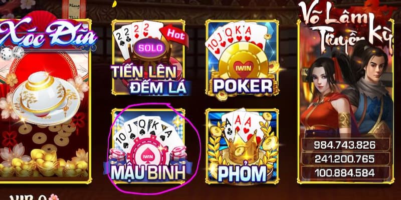 Các loại Game bài tại iwin
